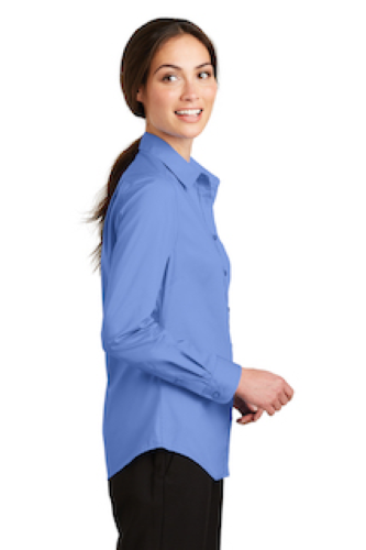 Left view of Port Authority Ladies SuperPro Twill Shirt
