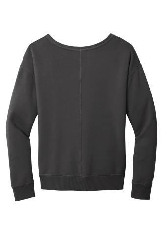 Back view of Port & Company Ladies Beach Wash Garment-Dyed V-Neck Sweatshirt LPC098V