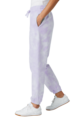 Left view of Port & Company Ladies Beach Wash Cloud Tie-Dye Sweatpant LPC140P