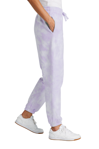 Right view of Port & Company Ladies Beach Wash Cloud Tie-Dye Sweatpant LPC140P