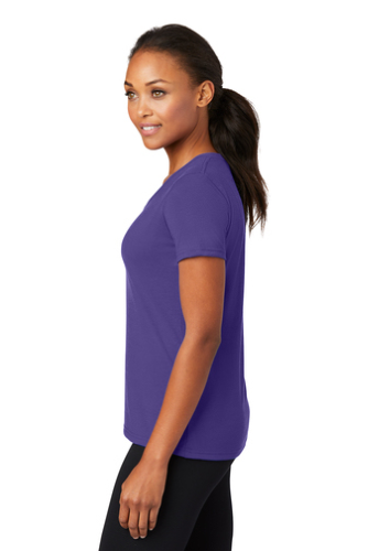 Right view of Port & Company Ladies Essential Blended Performance V-Neck Tee