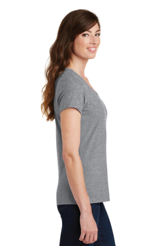 Left view of Port & Company Ladies Fan Favorite V-Neck Tee