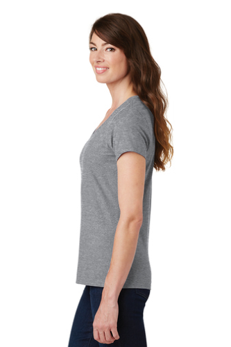 Right view of Port & Company Ladies Fan Favorite V-Neck Tee