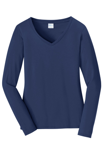 Port & Company Ladies Long Sleeve Fan Favorite V-Neck Tee