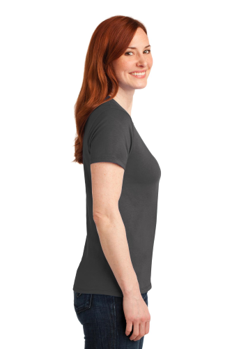 Left view of Port & Company Ladies 50/50 Cotton/Poly T-Shirt