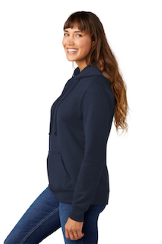 Left view of Port & Company Ladies Core Fleece Pullover Hooded Sweatshirt LPC78H