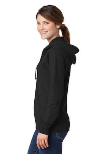 Right view of Port & Company Ladies Classic Full-Zip Hooded Sweatshirt