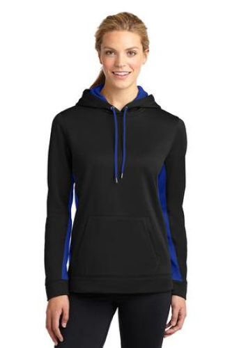 Sport-Tek Ladies Sport-Wick Fleece Colorblock Hooded Pullover