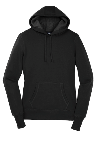 Sport Tek Ladies Pullover Hooded Sweatshirt in Black