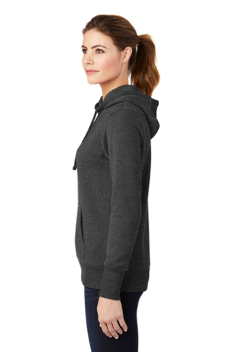 Left view of Sport Tek Ladies Pullover Hooded Sweatshirt