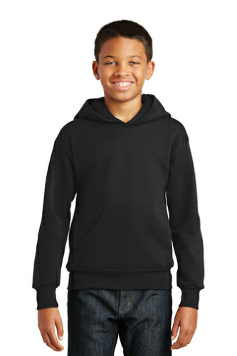 Hanes Youth Comfortblend EcoSmart Pullover Hooded Sweatshirt in Black
