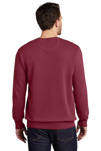 Back view of Port & Company Essential Pigment-Dyed Crewneck Sweatshirt