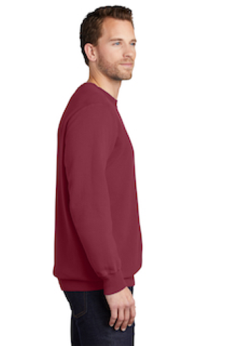 Left view of Port & Company Essential Pigment-Dyed Crewneck Sweatshirt
