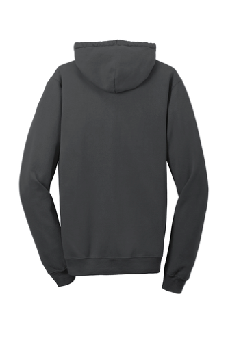 Back view of Port & Company Essential Pigment-Dyed Pullover Hooded Sweatshirt