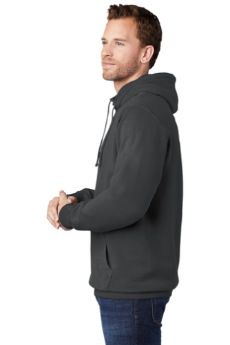 Right view of Port & Company Essential Pigment-Dyed Pullover Hooded Sweatshirt
