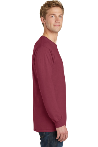 Left view of Port & Company Pigment-Dyed Long Sleeve Tee