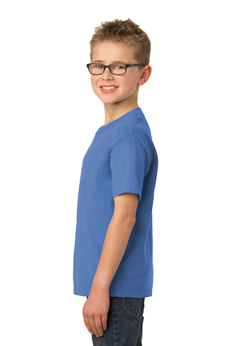 Left view of Port & Company Youth Pigment-Dyed Tee