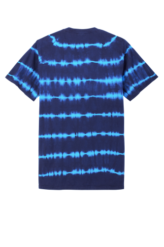 Back view of Port & Company Allover Stripe Tie-Dye Tee PC142