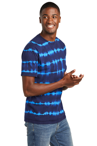 Right view of Port & Company Allover Stripe Tie-Dye Tee PC142