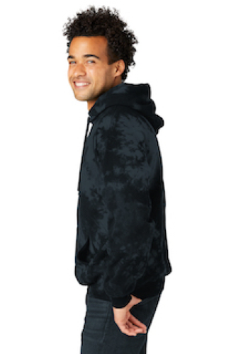 Left view of Port & Company Crystal Tie-Dye Pullover Hoodie PC144