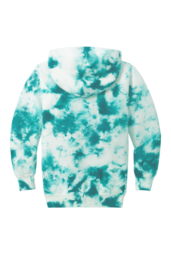 Back view of Port & Company Youth Crystal Tie-Dye Pullover Hoodie PC144Y