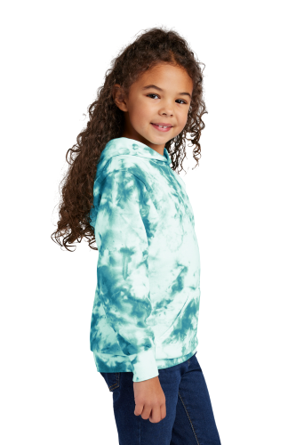 Right view of Port & Company Youth Crystal Tie-Dye Pullover Hoodie PC144Y