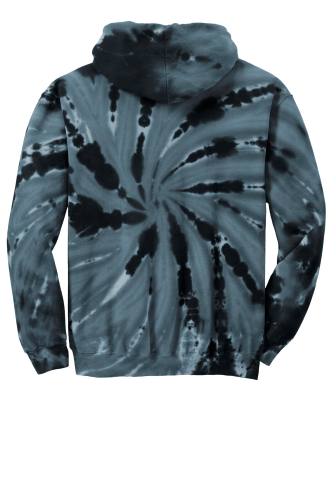Back view of Port & Company Youth Essential Tie-Dye Pullover Hooded Sweatshirt