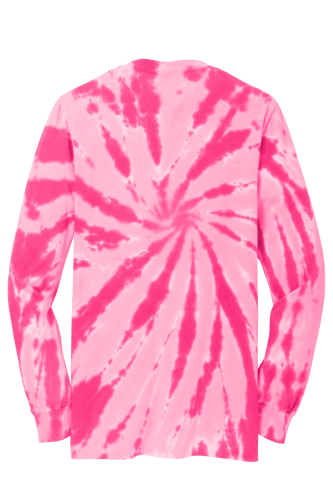 Back view of Port & Company Essential Tie-Dye Long Sleeve Tee