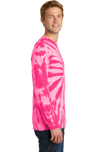 Right view of Port & Company Essential Tie-Dye Long Sleeve Tee