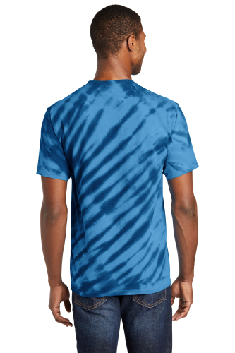 Back view of Port & Company Essential Tiger Stripe Tie-Dye Tee