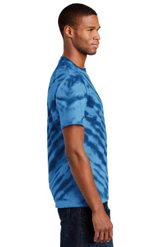 Right view of Port & Company Essential Tiger Stripe Tie-Dye Tee