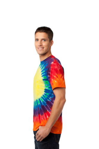 Left view of Port & Company -Essential Window Tie-Dye Tee