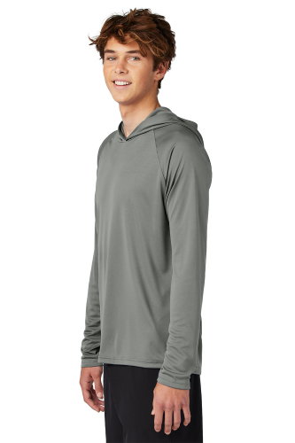 Left view of Port & Company Performance Pullover Hooded Tee PC380H