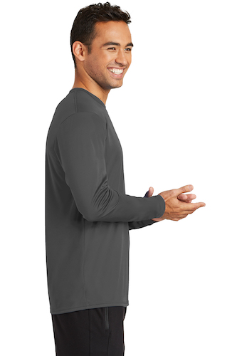 Right view of Port & Company Long Sleeve Performance Tee
