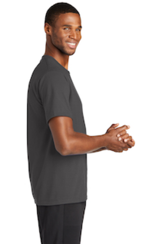 Left view of Port & Company Essential Blended Performance Tee