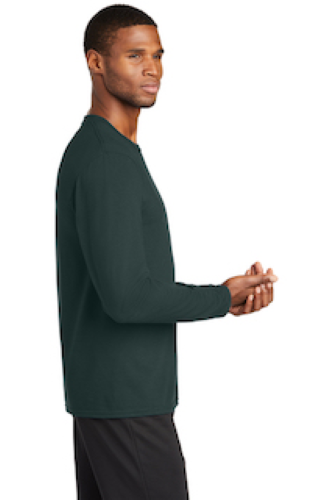 Right view of Port & Company Long Sleeve Essential Blended Performance Tee