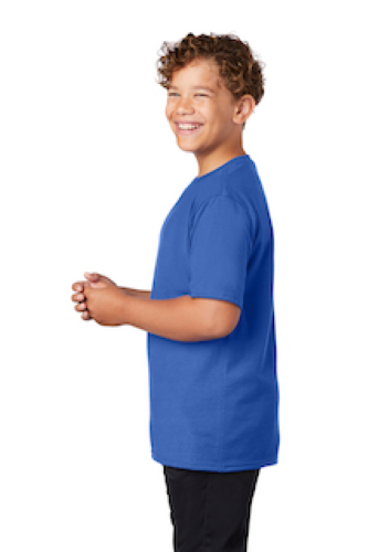 Right view of Port & Company Youth Essential Blended Performance Tee
