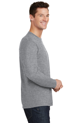 Left view of Port & Company Long Sleeve Fan Favorite Tee