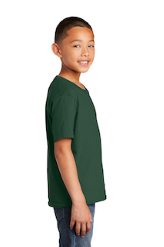 Left view of Port & Company Youth Fan Favorite Tee