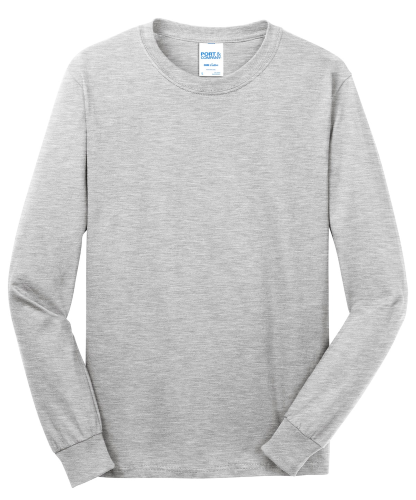 Port & Company Long Sleeve 5.4-oz. 100% Cotton T-Shirt in Ash
