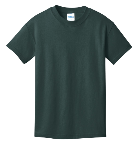 Port Company Youth 100 Cotton T Shirt in Dark Green