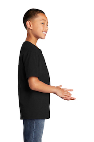 Right view of Port & Company Youth Core Cotton DTG Tee PC54YDTG