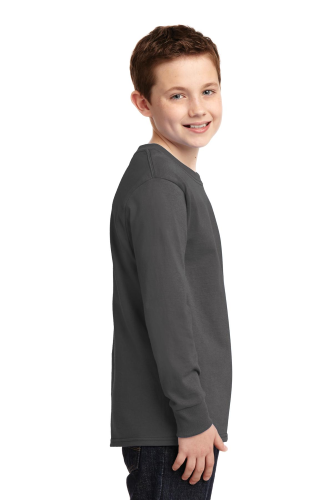 Left view of Youth Sachem Soccer Long Sleeve T-Shirt