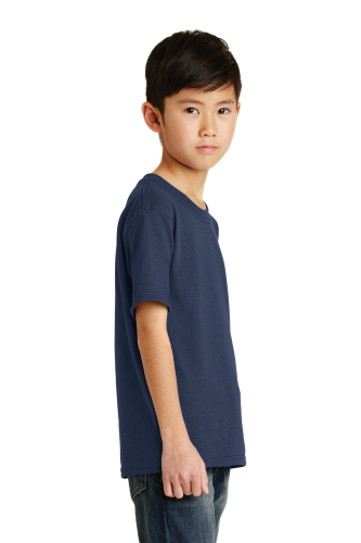 Left view of Port & Company Youth 50/50 Cotton/Poly T-Shirt
