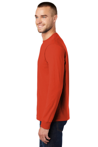 Left view of Port & Company Long Sleeve Essential T-Shirt