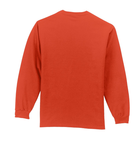 Back view of Port & Company Long Sleeve Essential T-Shirt with Pocket
