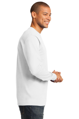Left view of Port & Company Tall Long Sleeve Essential T-Shirt