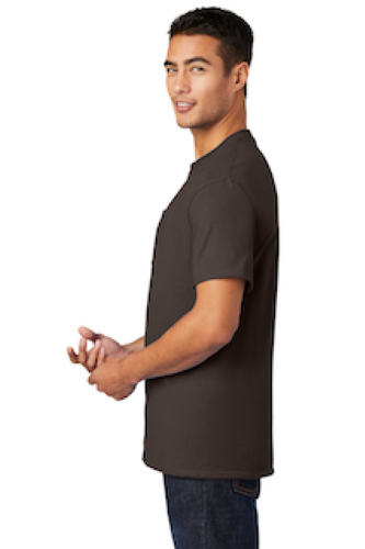 Left view of Port & Company Essential T-Shirt with Pocket