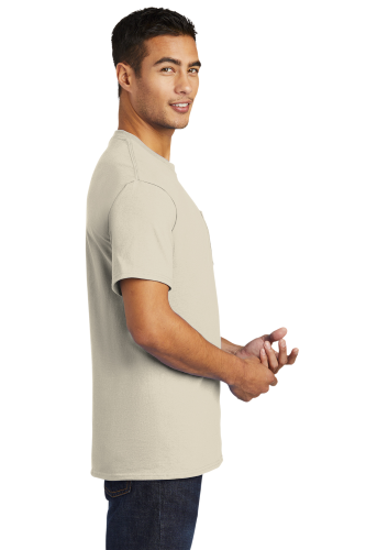 Right view of Port & Company Tall Essential T-Shirt with Pocket