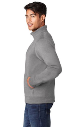 Left view of Port & Company Core Fleece Cadet Full-Zip Sweatshirt PC78FZ